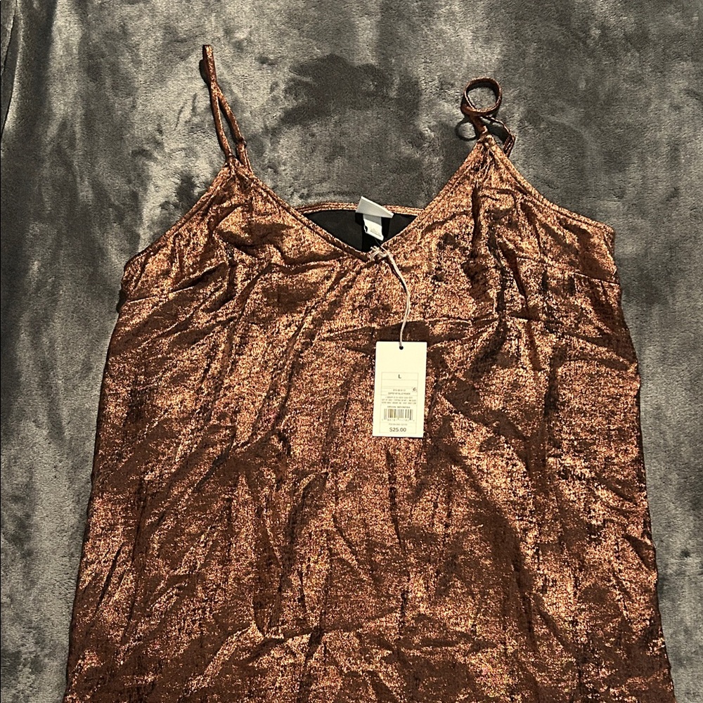Shimmering Brown Cami Dress